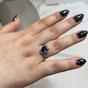 Sterling Silver & Lab Sapphire Ring